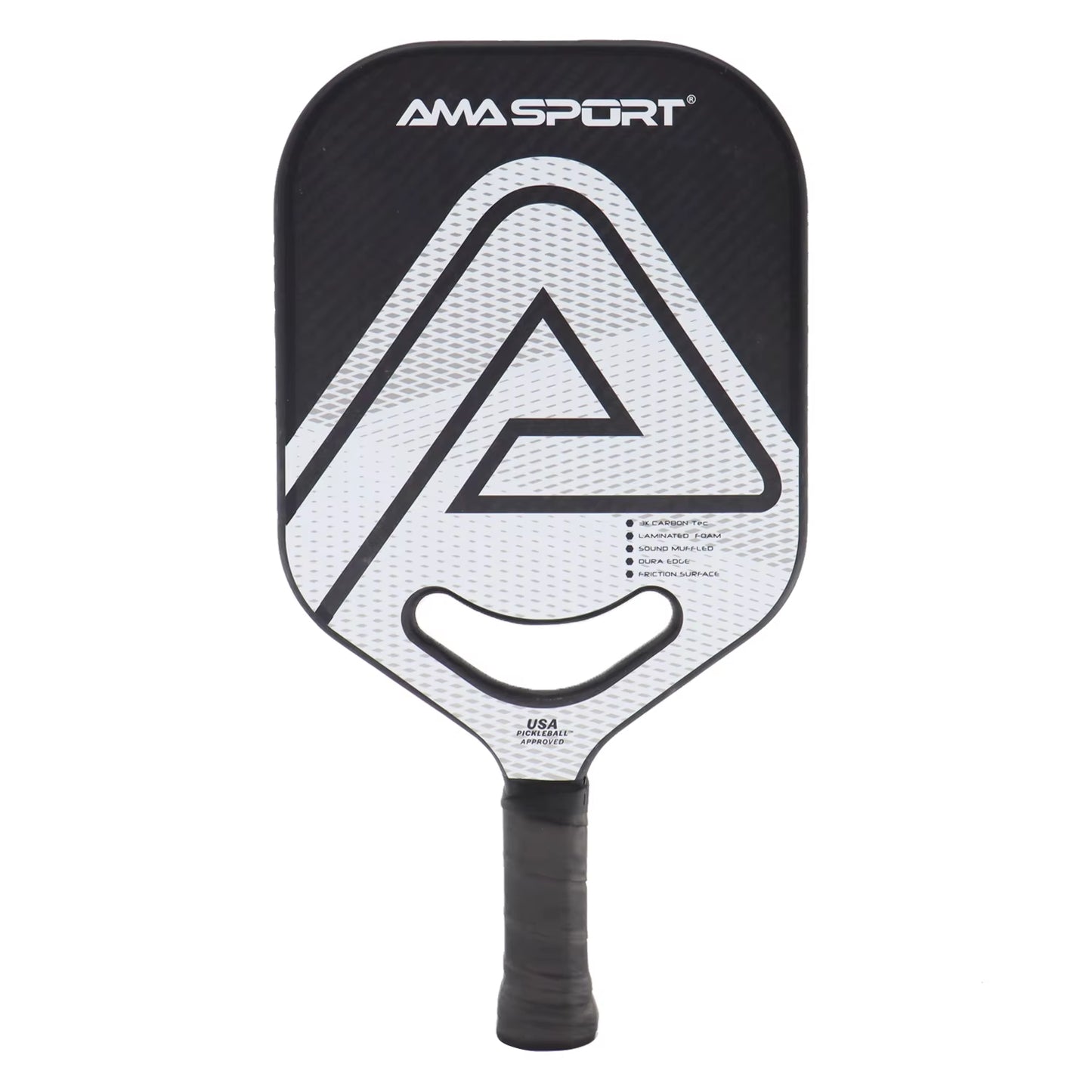 USAPA Pickleball Paddle with Maximum Spin 3K Friction Carbon Fiber Graphite Texture Surface Edgeless Pickle Ball Paddle