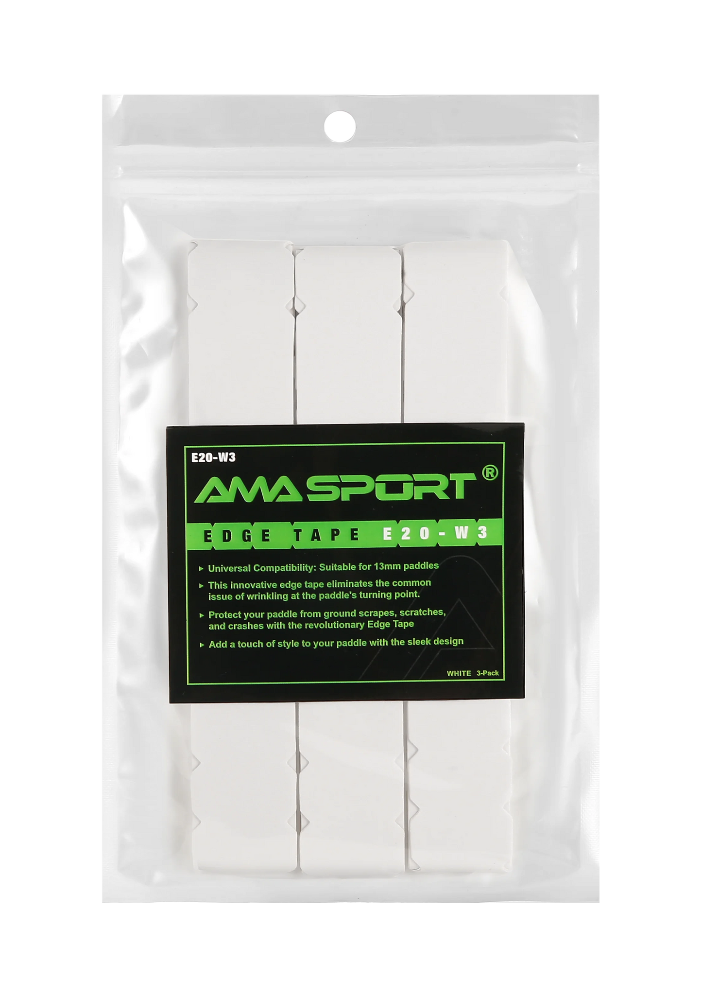 AMA SPORT Pickleball Paddle Protection Tapes - Racket Head Protectors in Two Color Options for 13/16/19mm Width