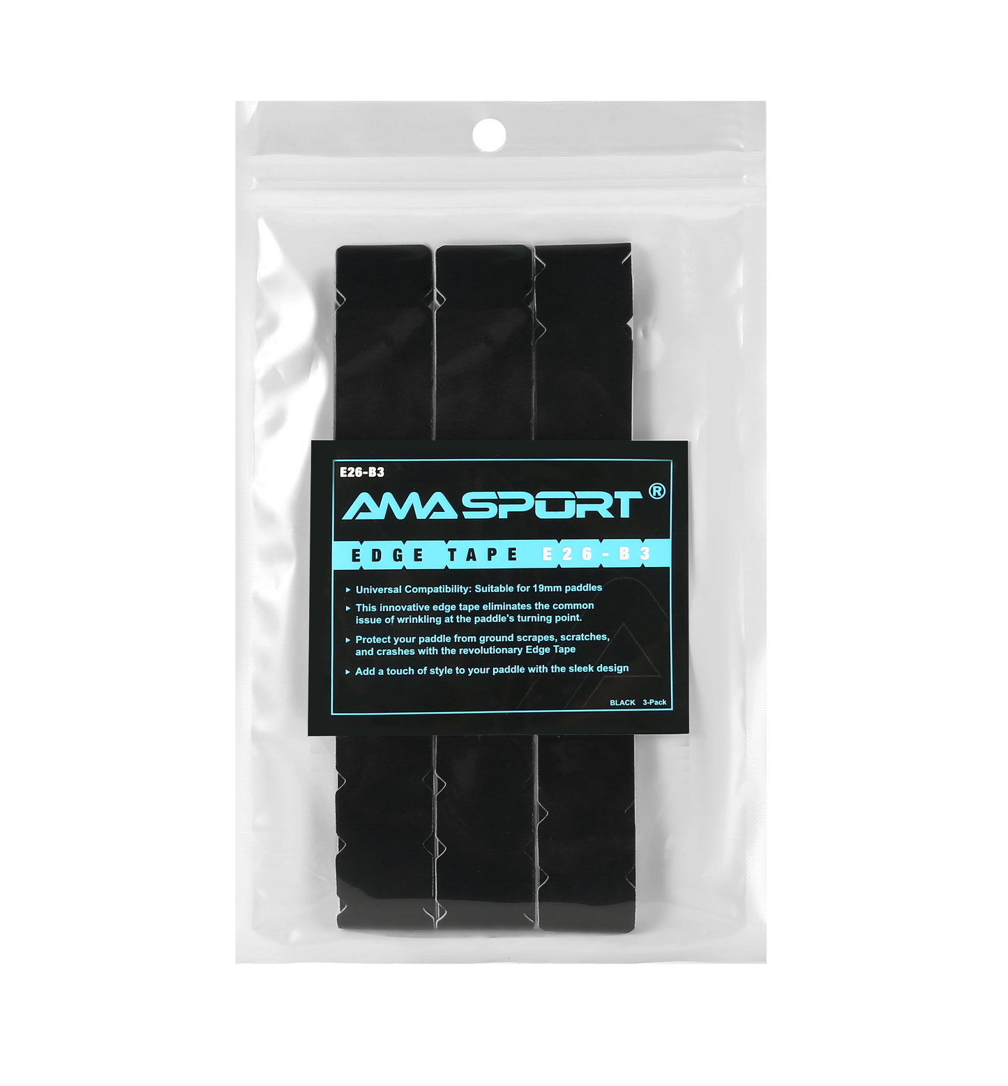 AMA SPORT Pickleball Paddle Protection Tapes - Racket Head Protectors in Two Color Options for 13/16/19mm Width
