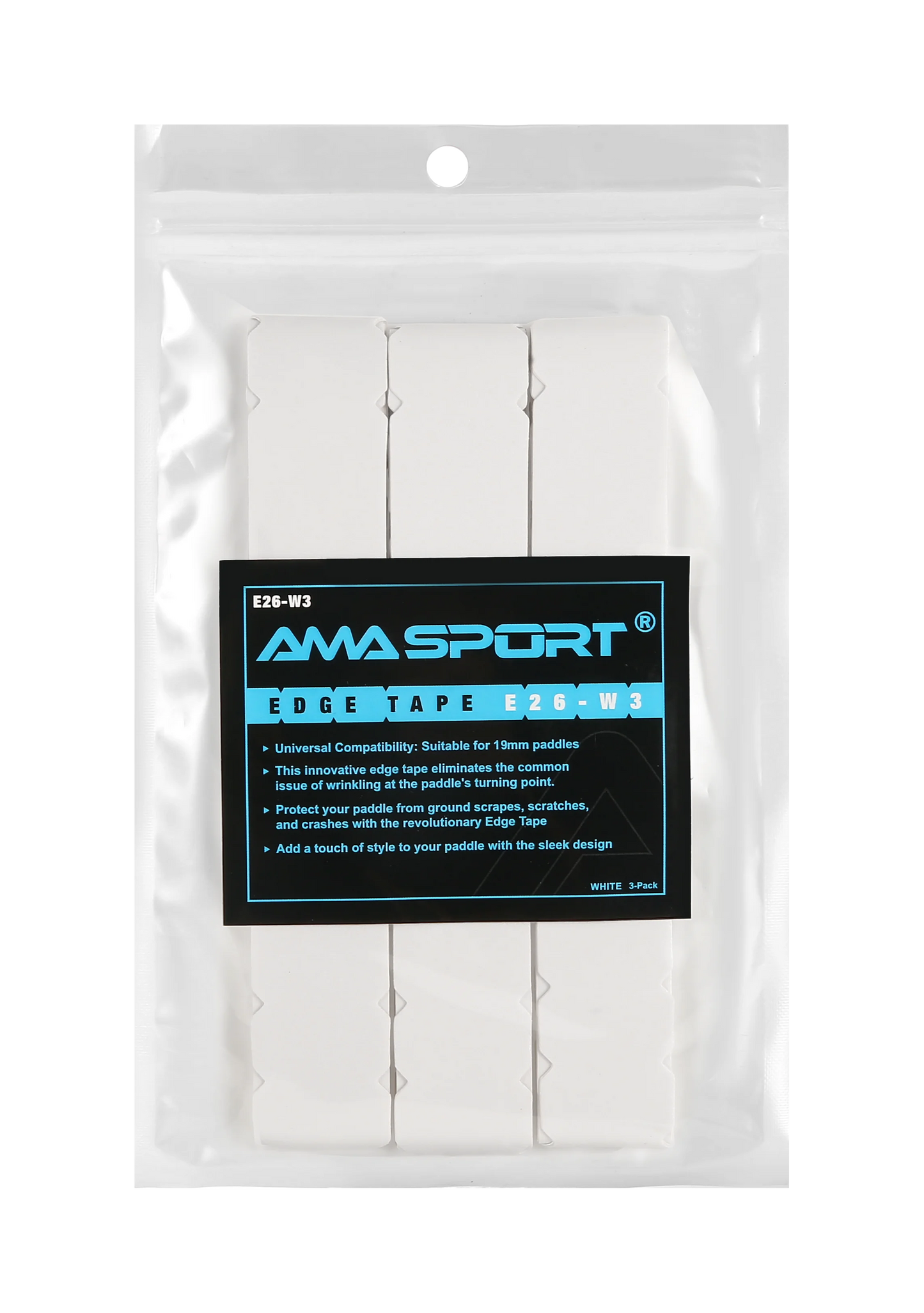 AMA SPORT Pickleball Paddle Protection Tapes - Racket Head Protectors in Two Color Options for 13/16/19mm Width