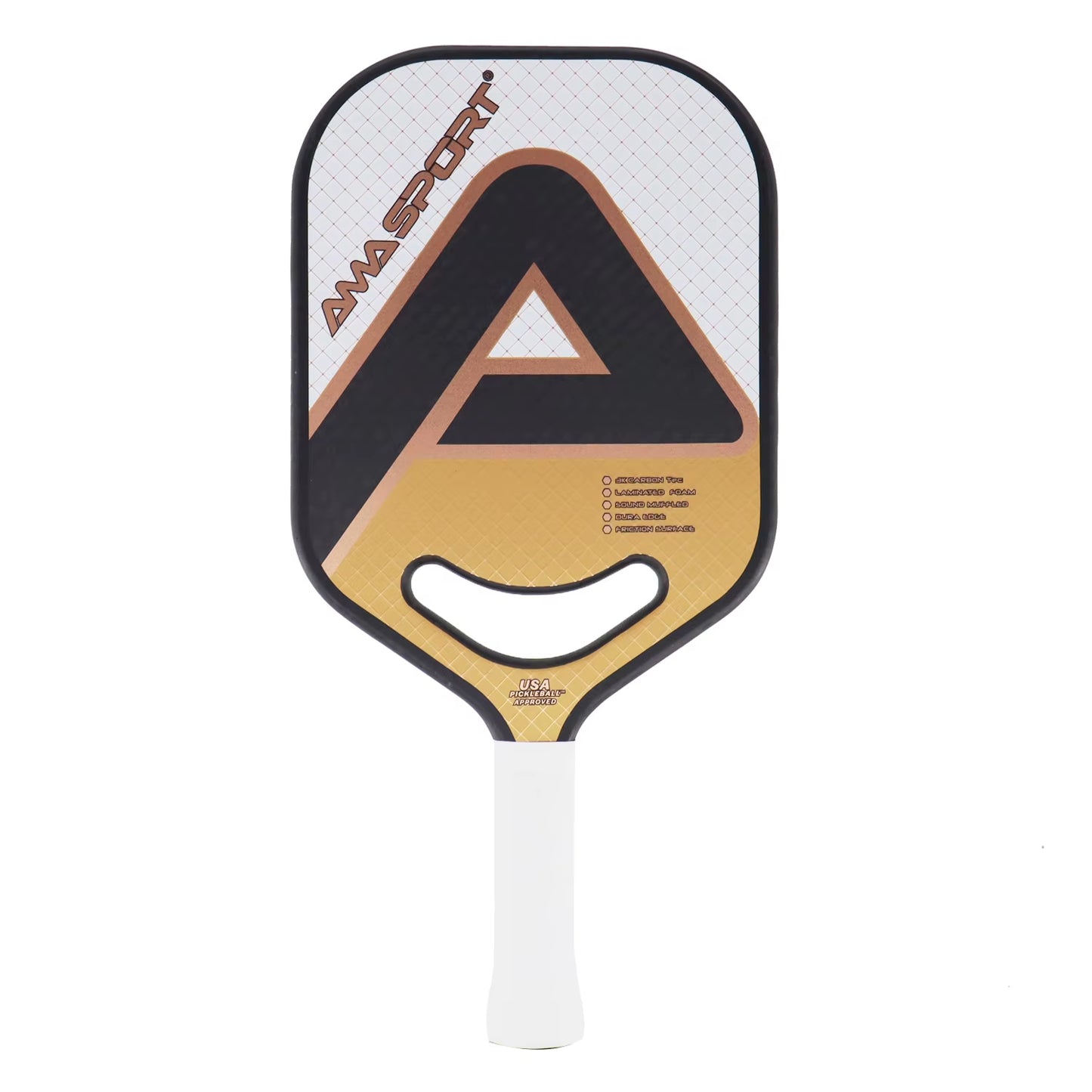 USAPA Pickleball Paddle with Maximum Spin 3K Friction Carbon Fiber Graphite Texture Surface Edgeless Pickle Ball Paddle