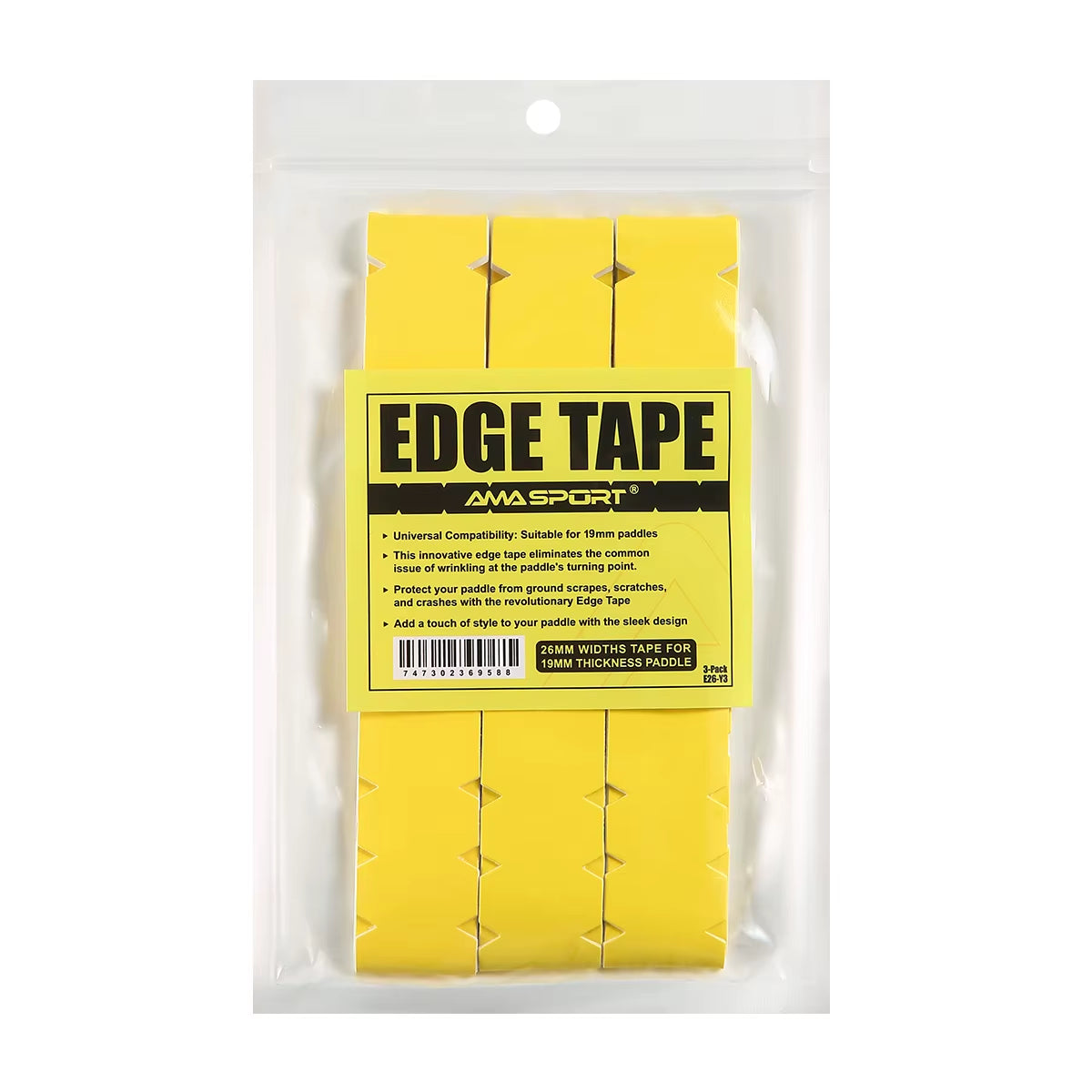 AMA SPORT Pickleball Paddle Protection Tapes - Racket Head Protectors in Two Color Options for 13/16/19mm Width