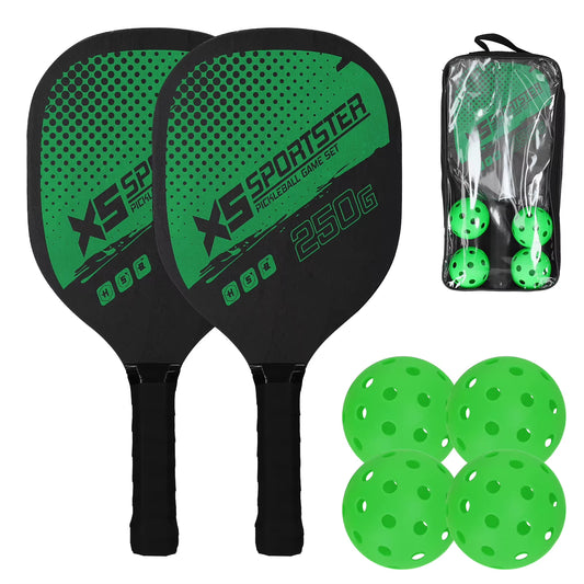 Professional Pickleball Racket Set - Includes 2 Paddles and 4 Balls, Premium Sports Accessory